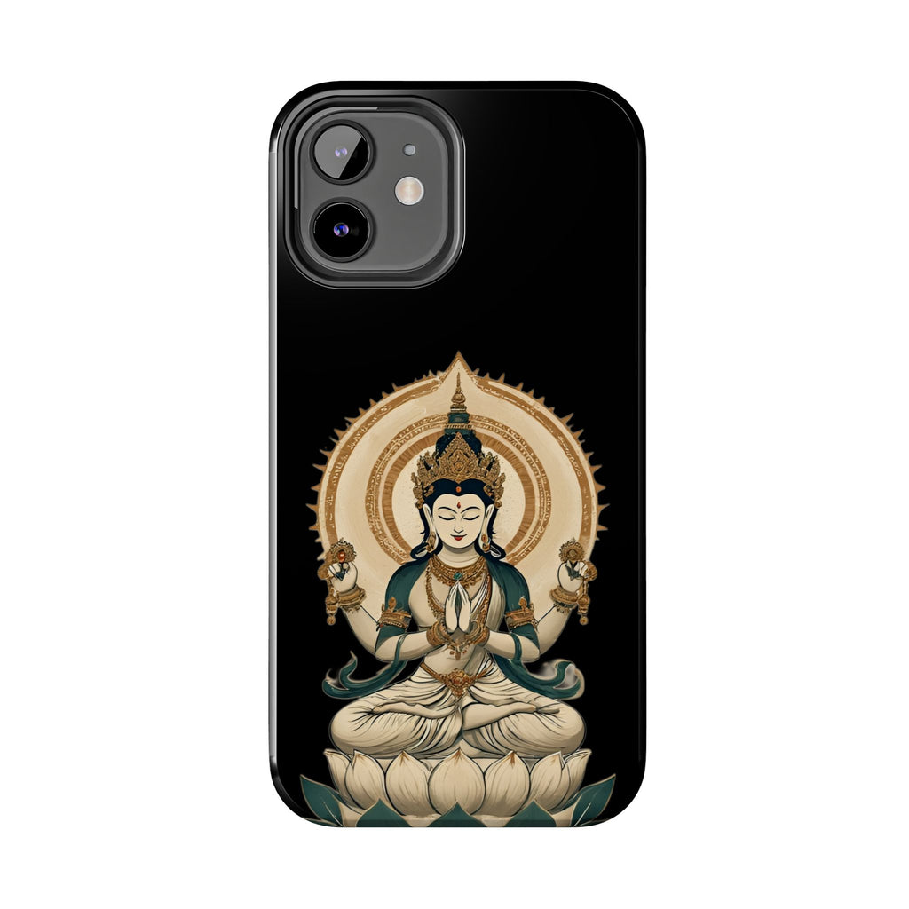 Bodhisattva Lotus Tough Phone Case — Protective Buddhist Meditation Phone Cover
