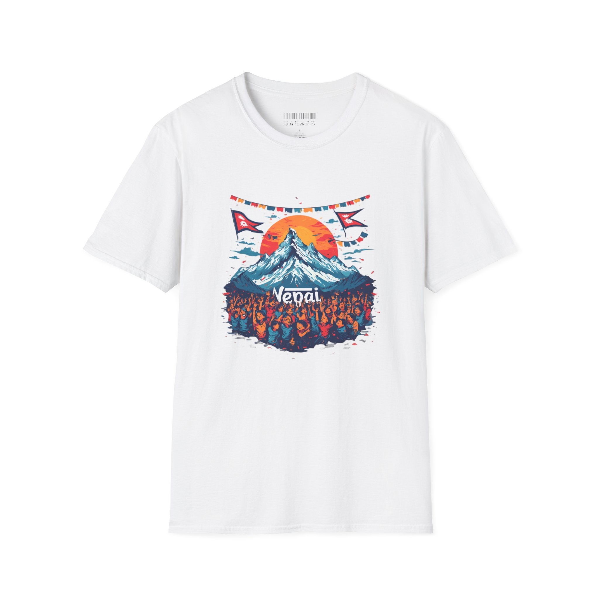 Nepal Mountain Sunrise T-Shirt — Retro Trekking Graphic Tee