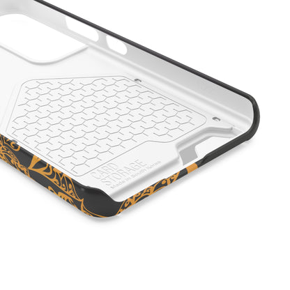 Elegant Mandala Phone Case With Card Holder, Boho Chic Gift, Smartphone Protector, Functional Accessory, Stylish Tech Decor