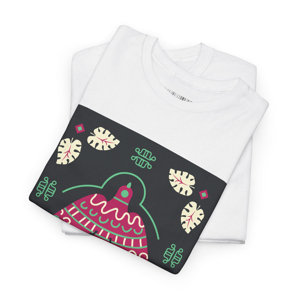 Mushroom Folk Art Tee — Whimsical Forest Graphic T-Shirt