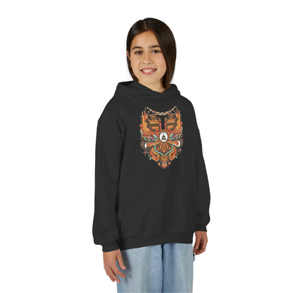 Youth Hoodie — Rustic Peace Mandala Graphic