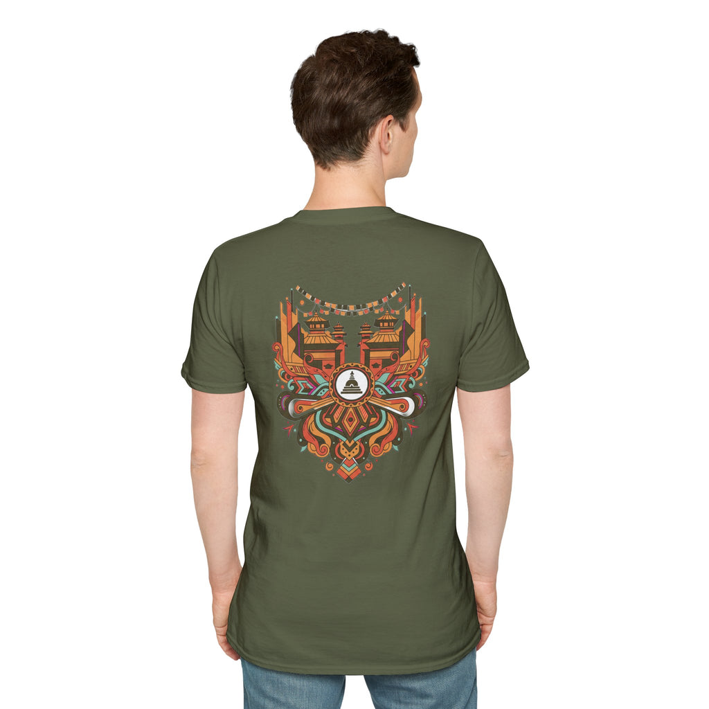 Festival Temple Graphic T-Shirt — Autumn Tribal Shrine Design