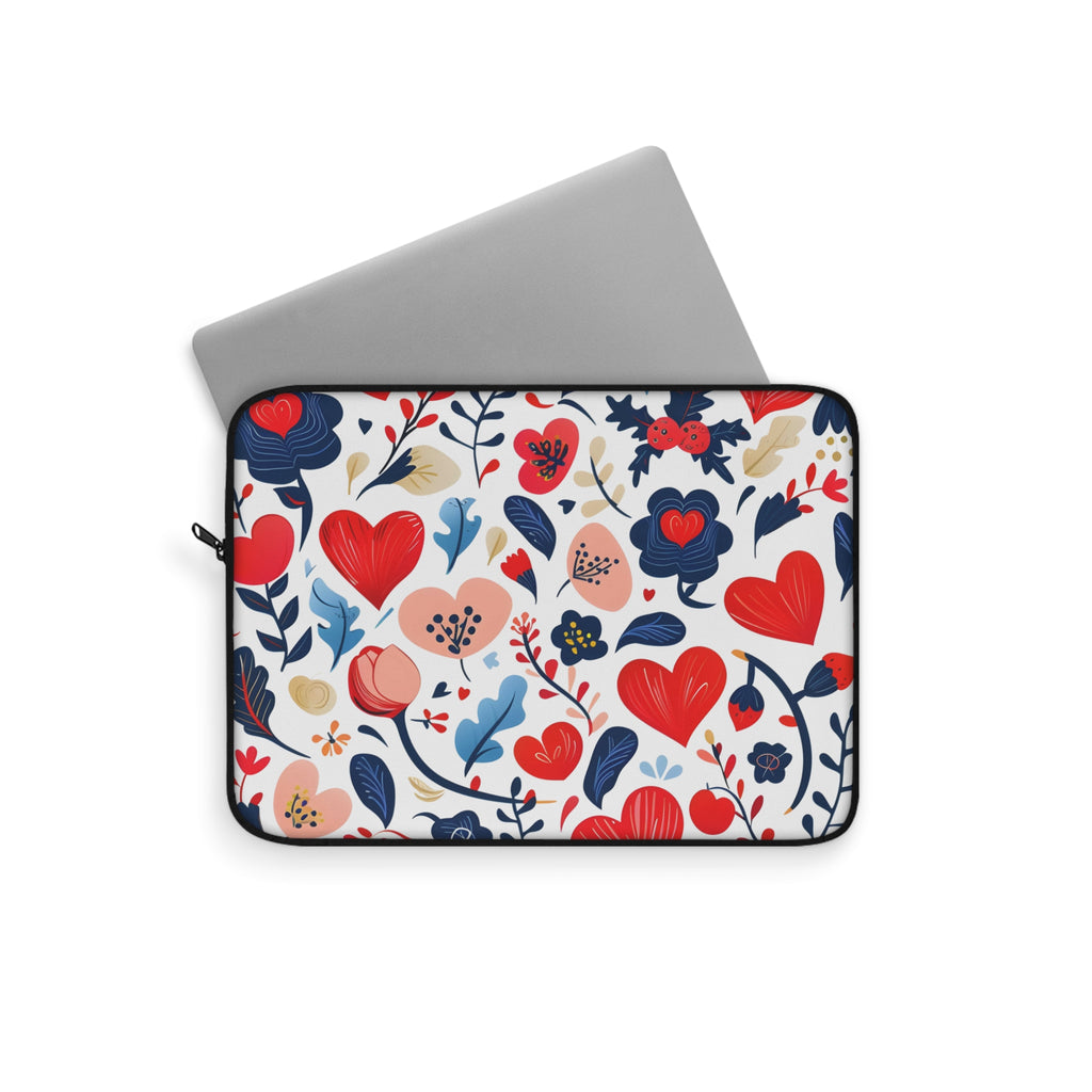 Floral Laptop Sleeve, Colorful Laptop Case, Flower Pattern Tech Bag, Valentine's Day Gift, Stylish MacBook Cover, Boho Chic Computer Sleeve