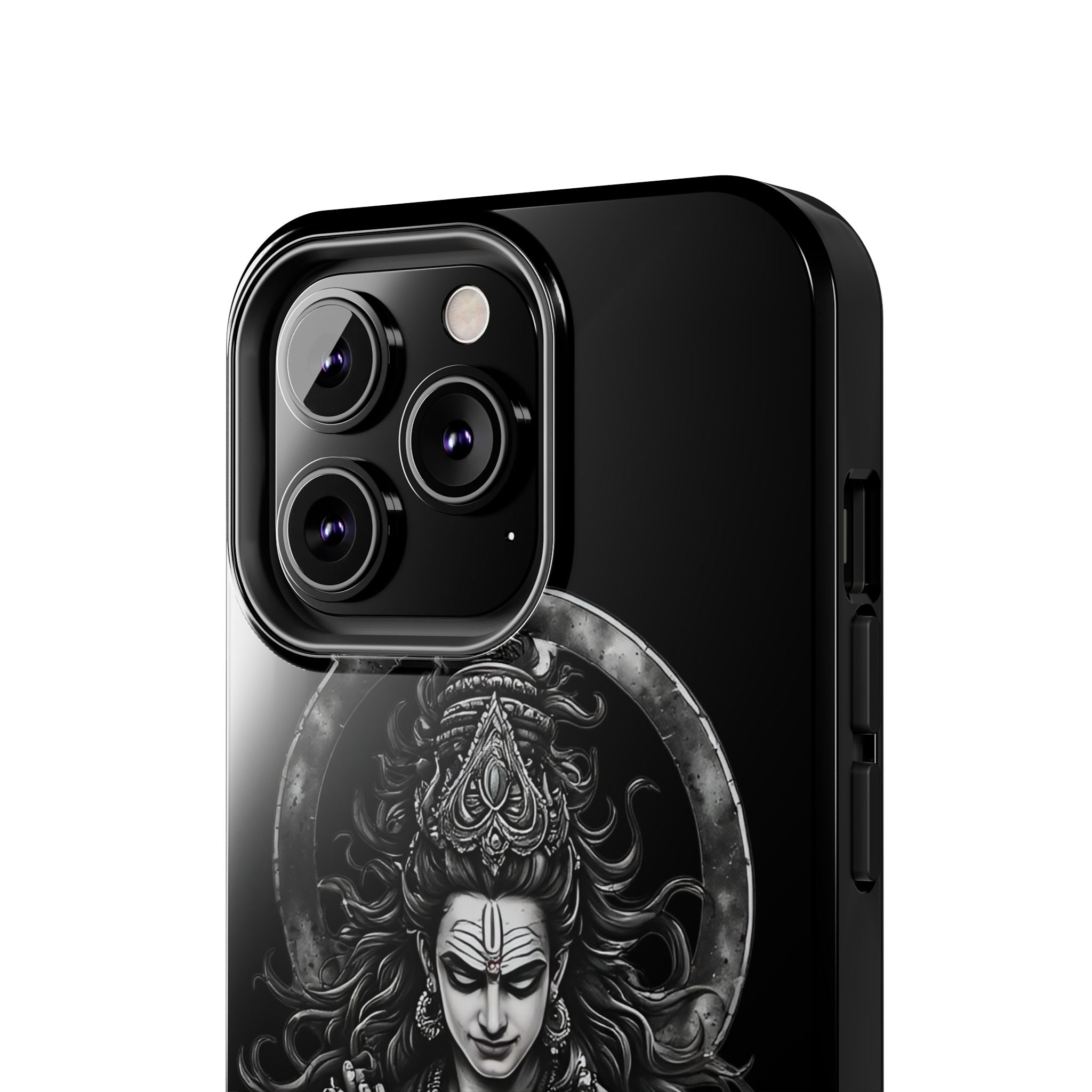 Shiva Tough Phone Case — Black Protective Hindu Deity Design