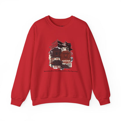 Crewneck Sweatshirt — Vintage Camper Roadtrip Illustration ("Where's Every Place I’ve Been, and Every Place I’m Going")