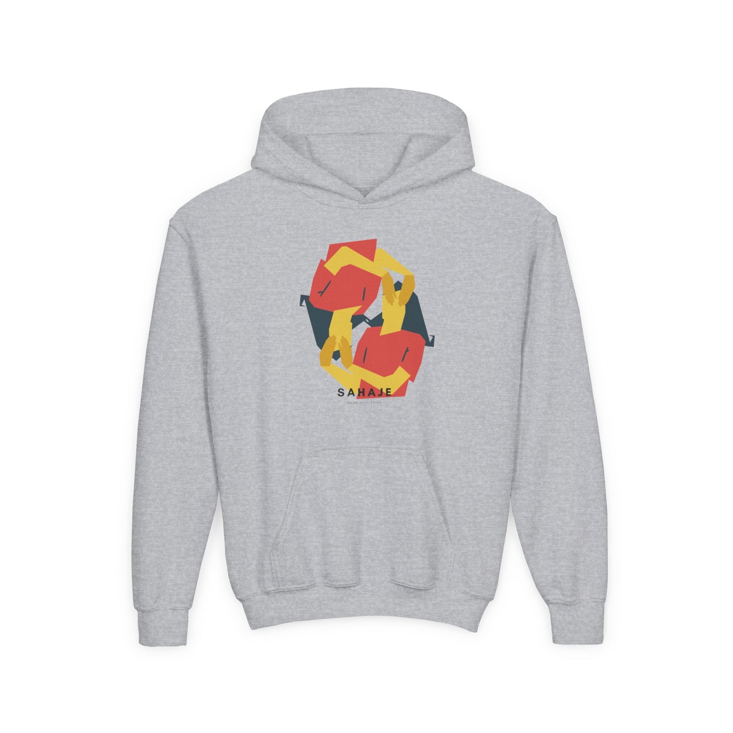 Youth Hoodie with Geometric Squirrel Art – 'Squirrel' Colorful Kids Pullover