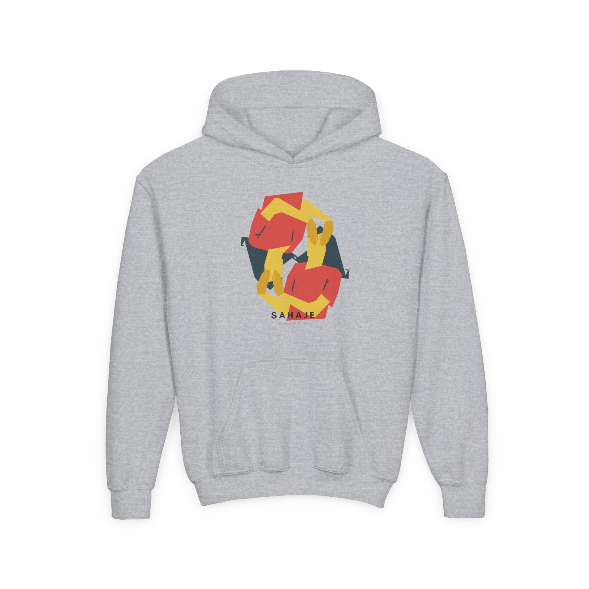 Youth Hoodie with Geometric Squirrel Art – 'Squirrel' Colorful Kids Pullover
