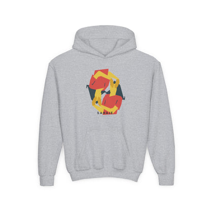 Youth Hoodie with Geometric Squirrel Art – 'Squirrel' Colorful Kids Pullover