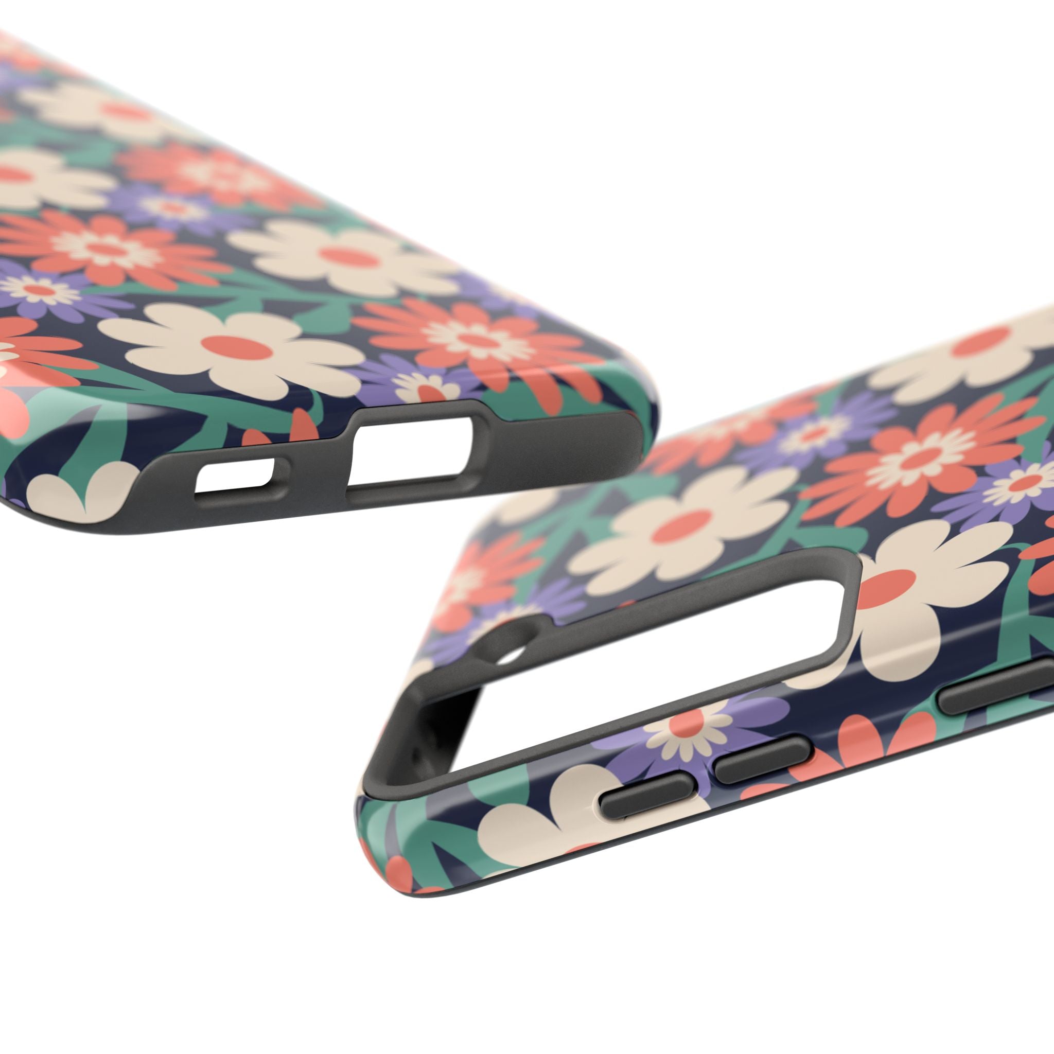 Floral Tough Phone Case — Retro Daisies Protective Phone Cover