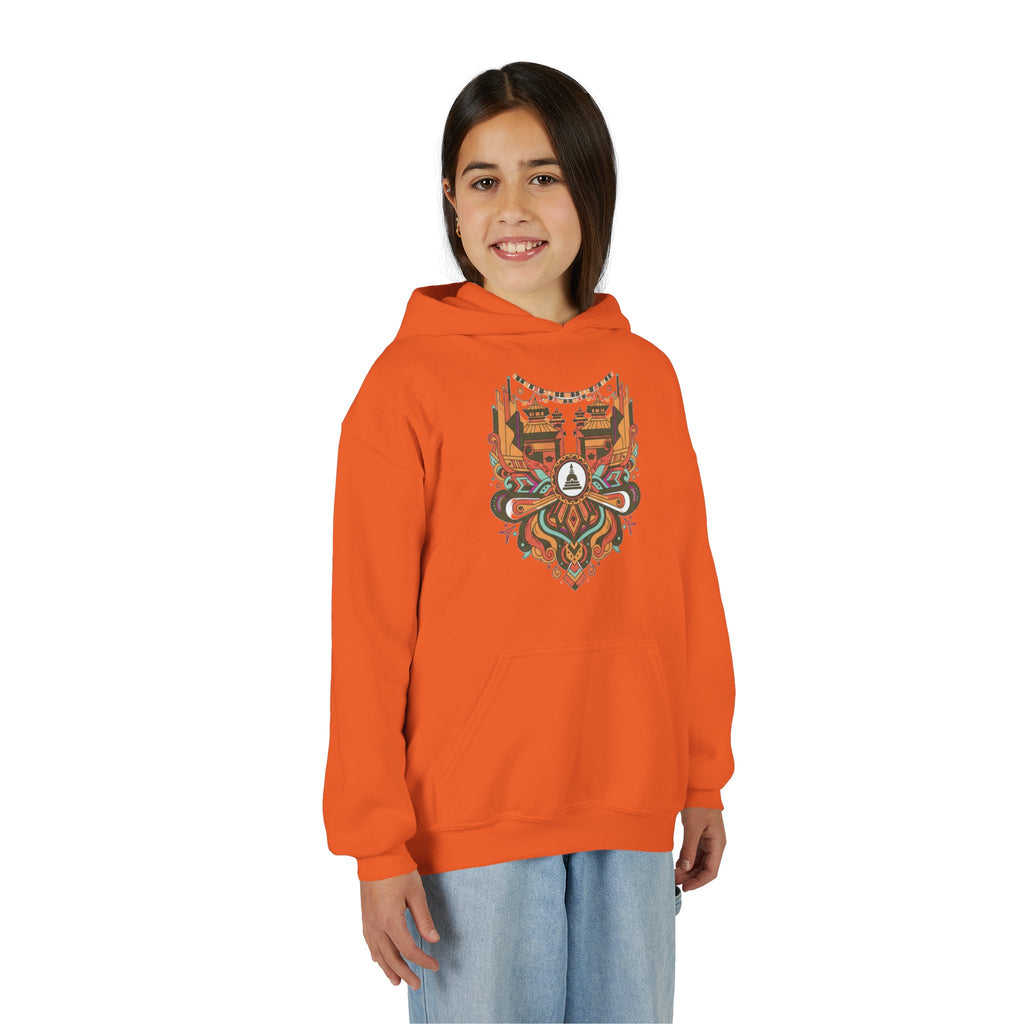 Youth Hoodie — Rustic Peace Mandala Graphic