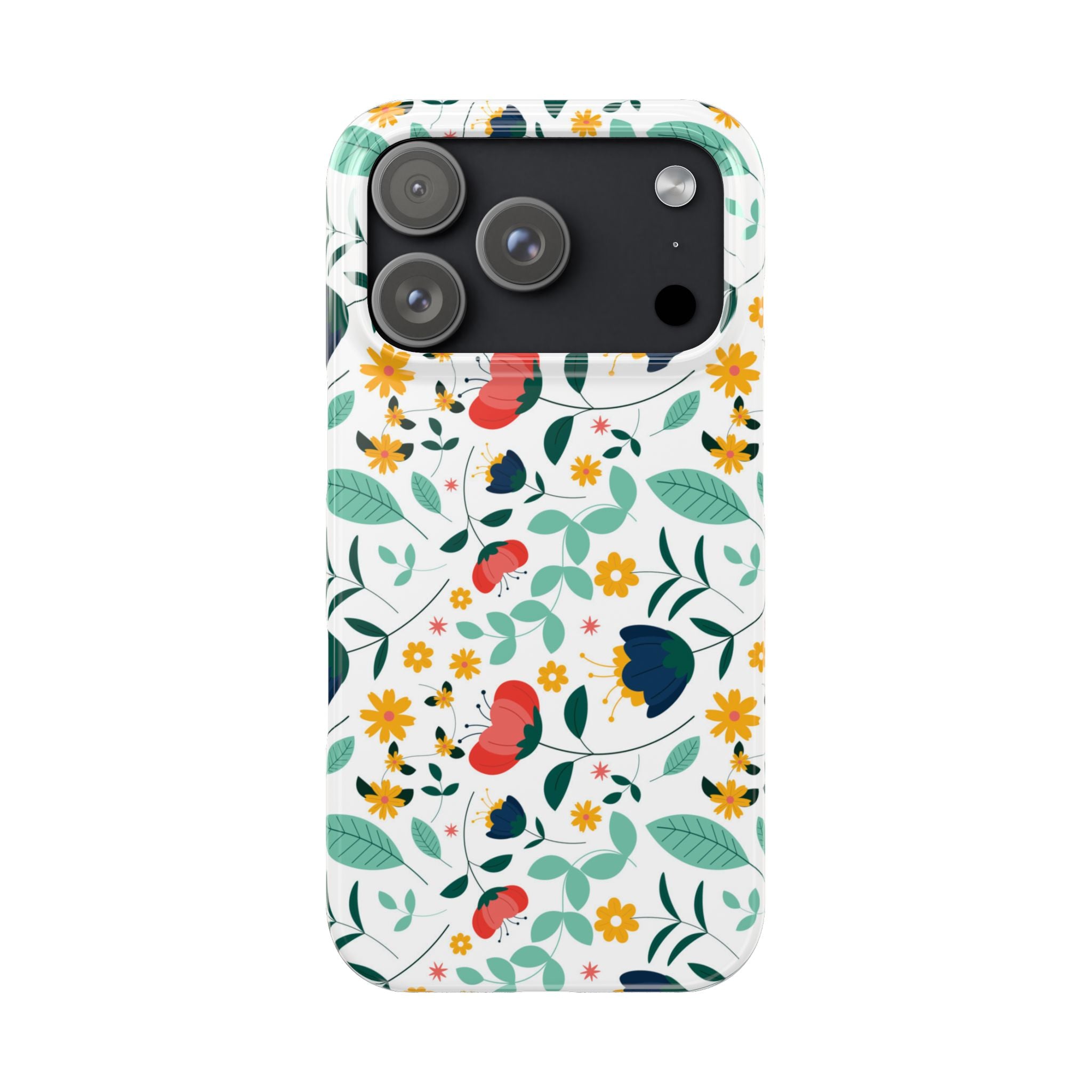 Floral Slim Phone Case — Colorful Folk Flower Pattern