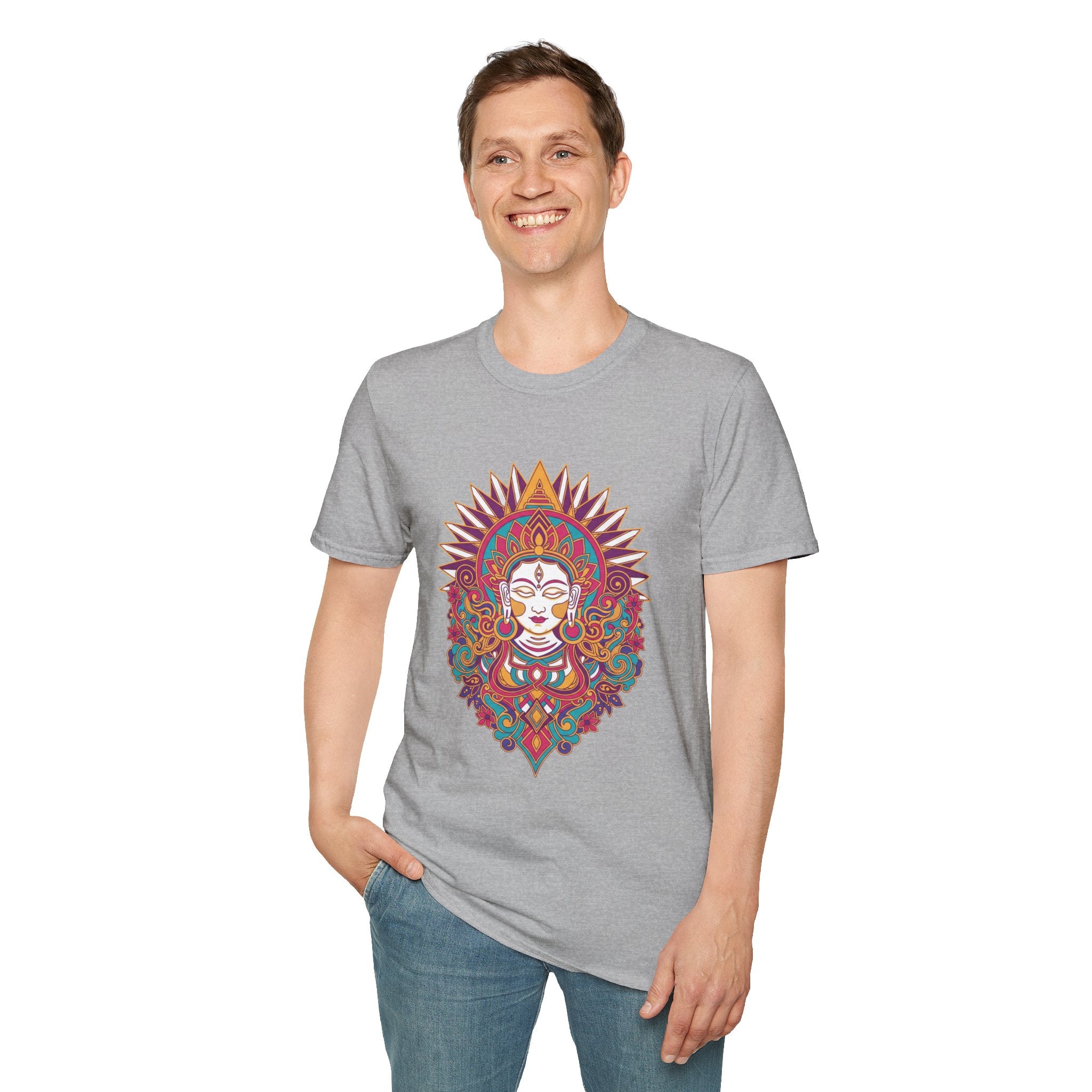Mandala Goddess T-Shirt — Colorful Floral Spiritual Tee