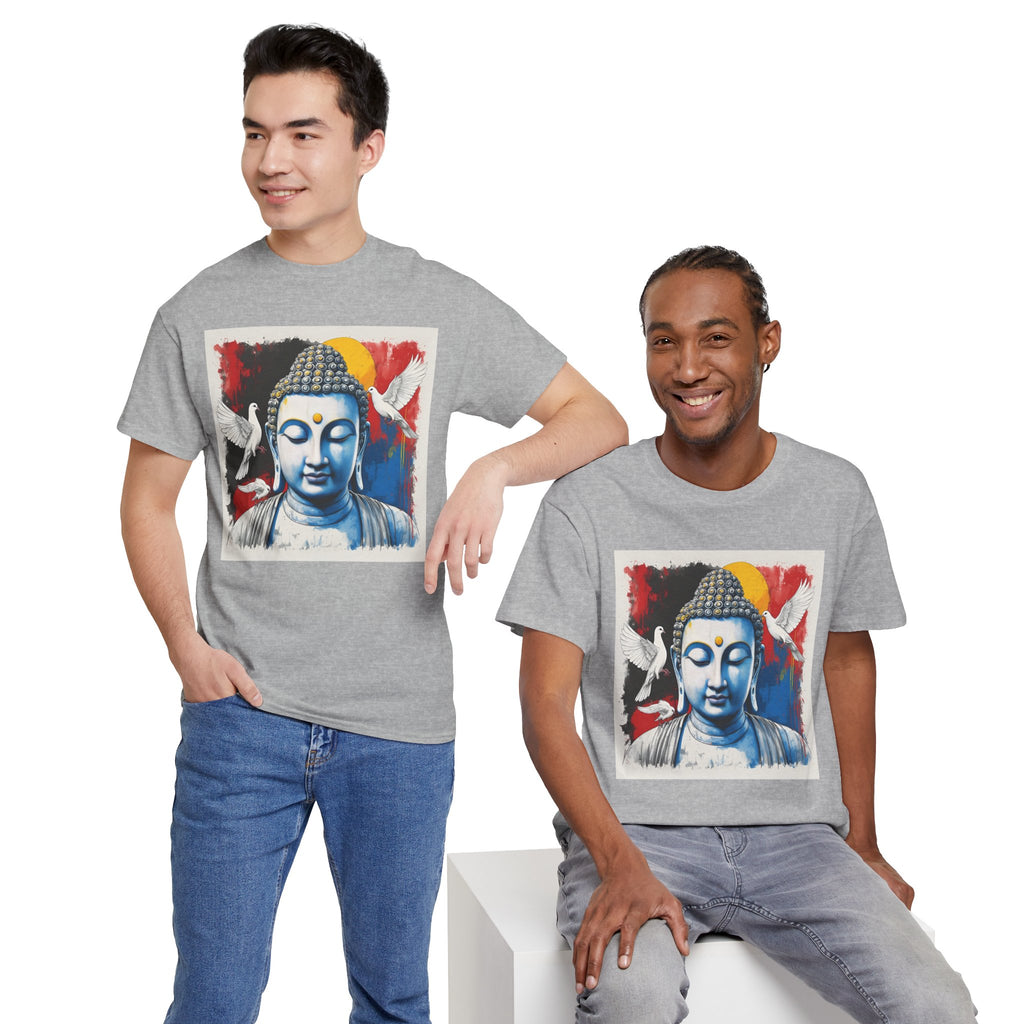 Buddha Peace Tee — Colorful Buddha & Doves Graphic T-Shirt