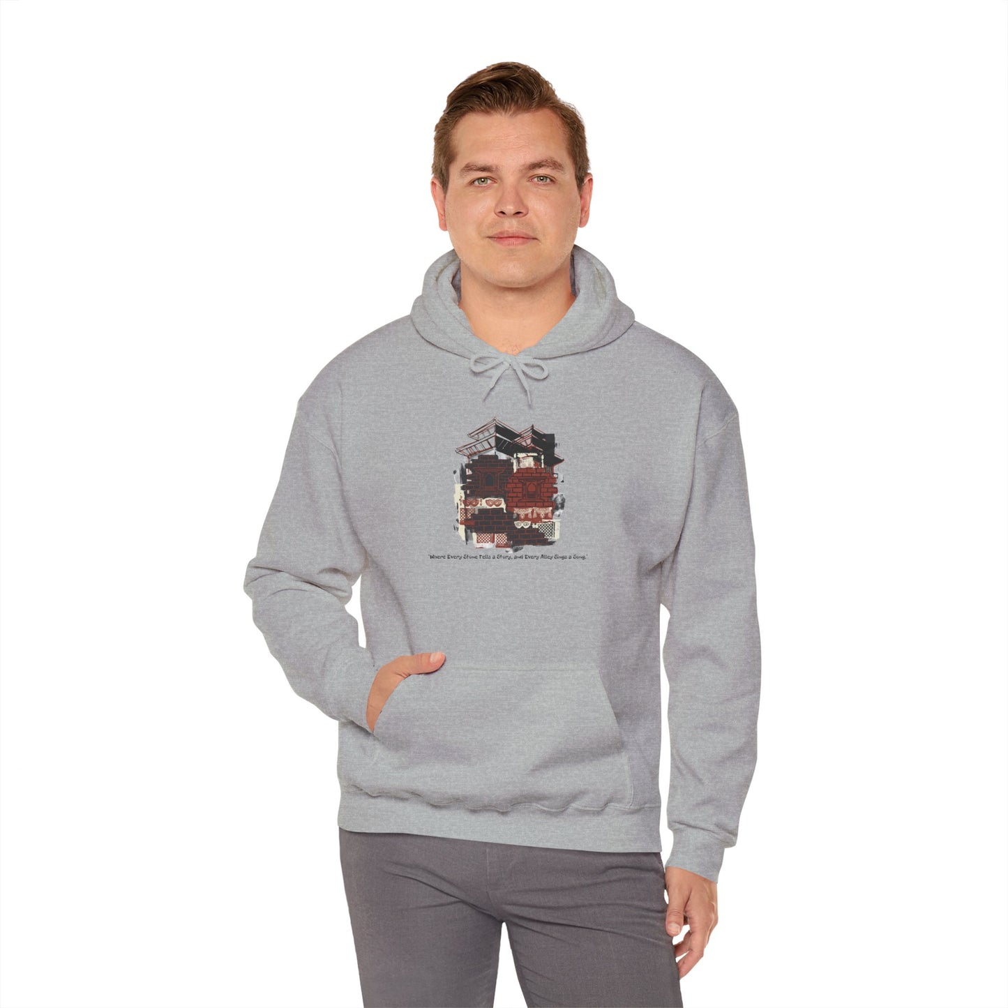 Hoodie — Vintage Urban Industrial Building Graphic Hoodie (Architectural Sketch)