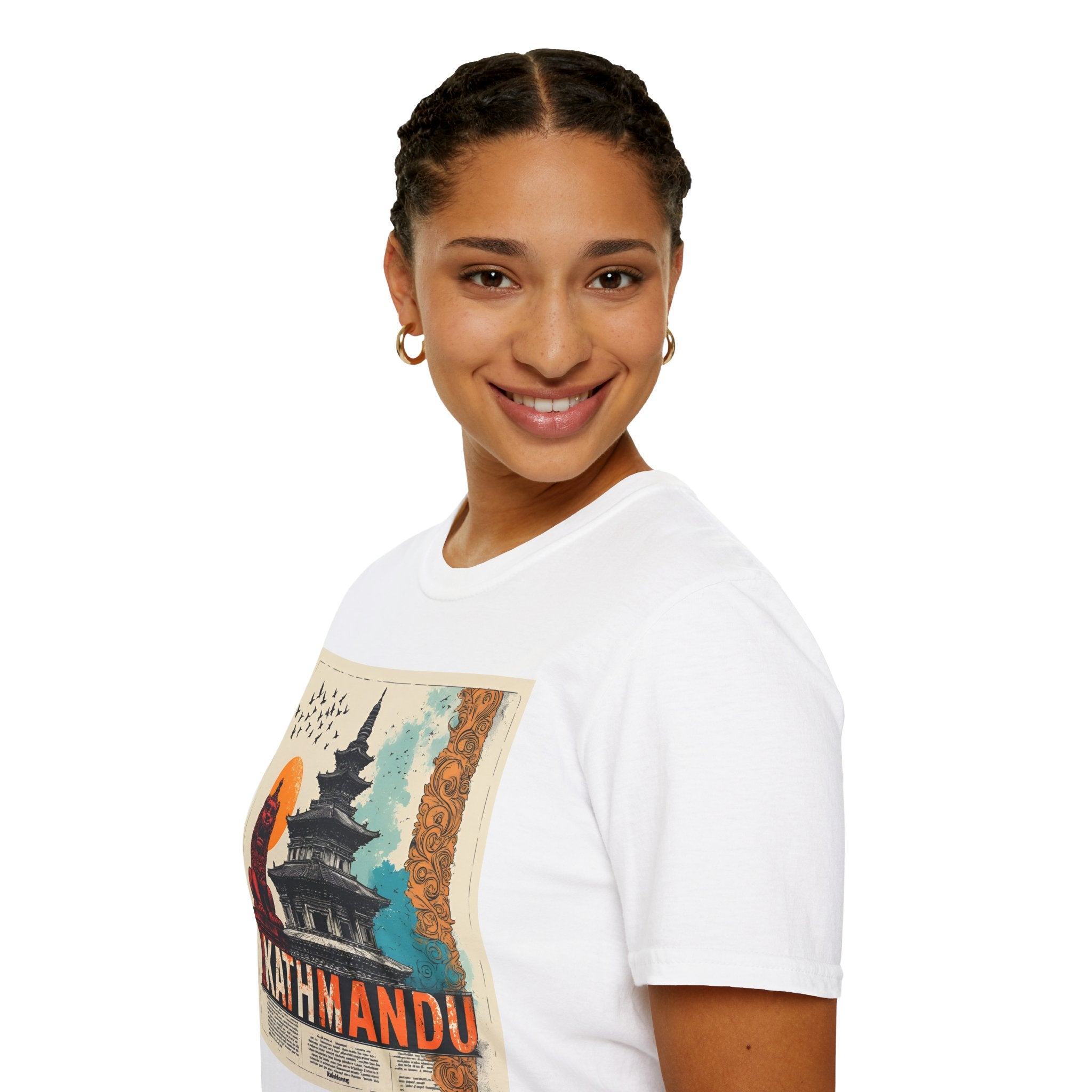 Kathmandu Vintage Travel T-Shirt – Retro Nepal Skyline Graphic Tee, Cultural Tourism Design