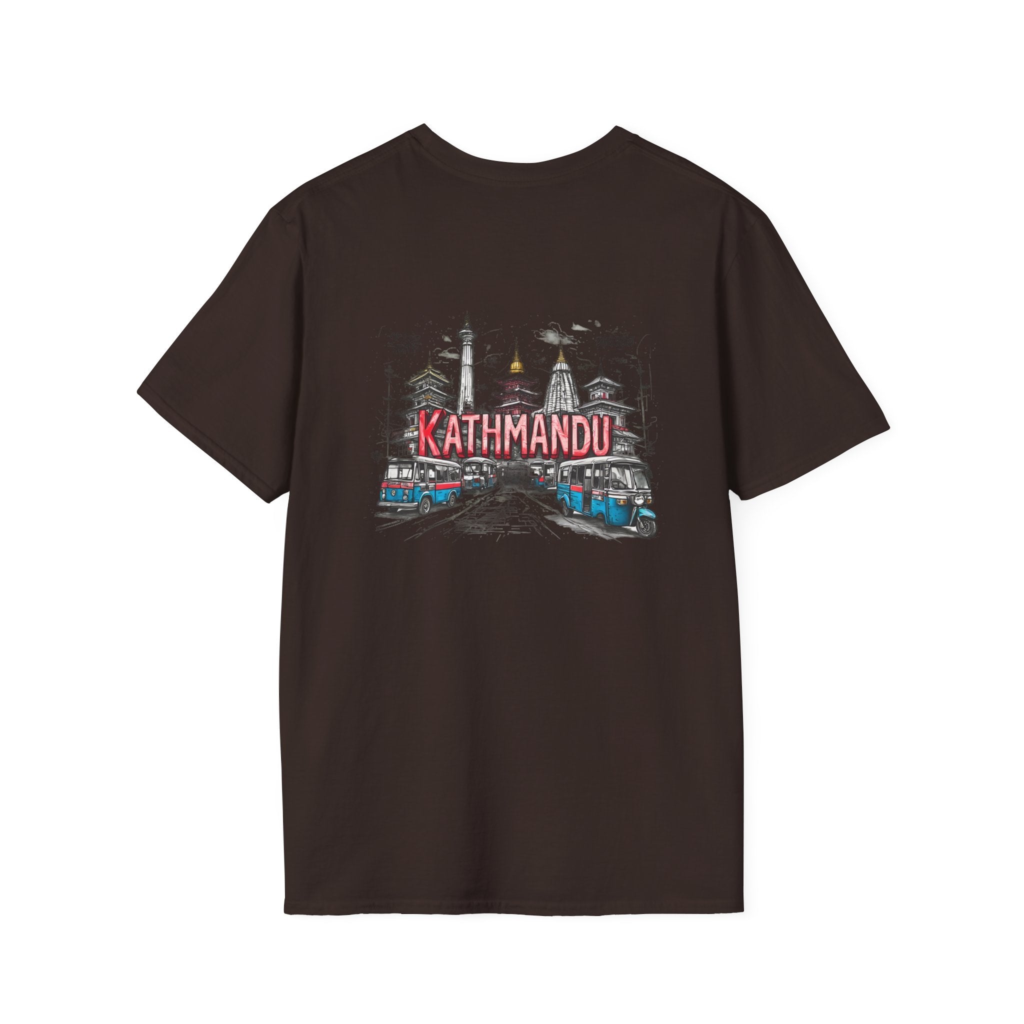 Kathmandu Travel T-Shirt — Nepali Temple & Vintage Jeep Graphic tee