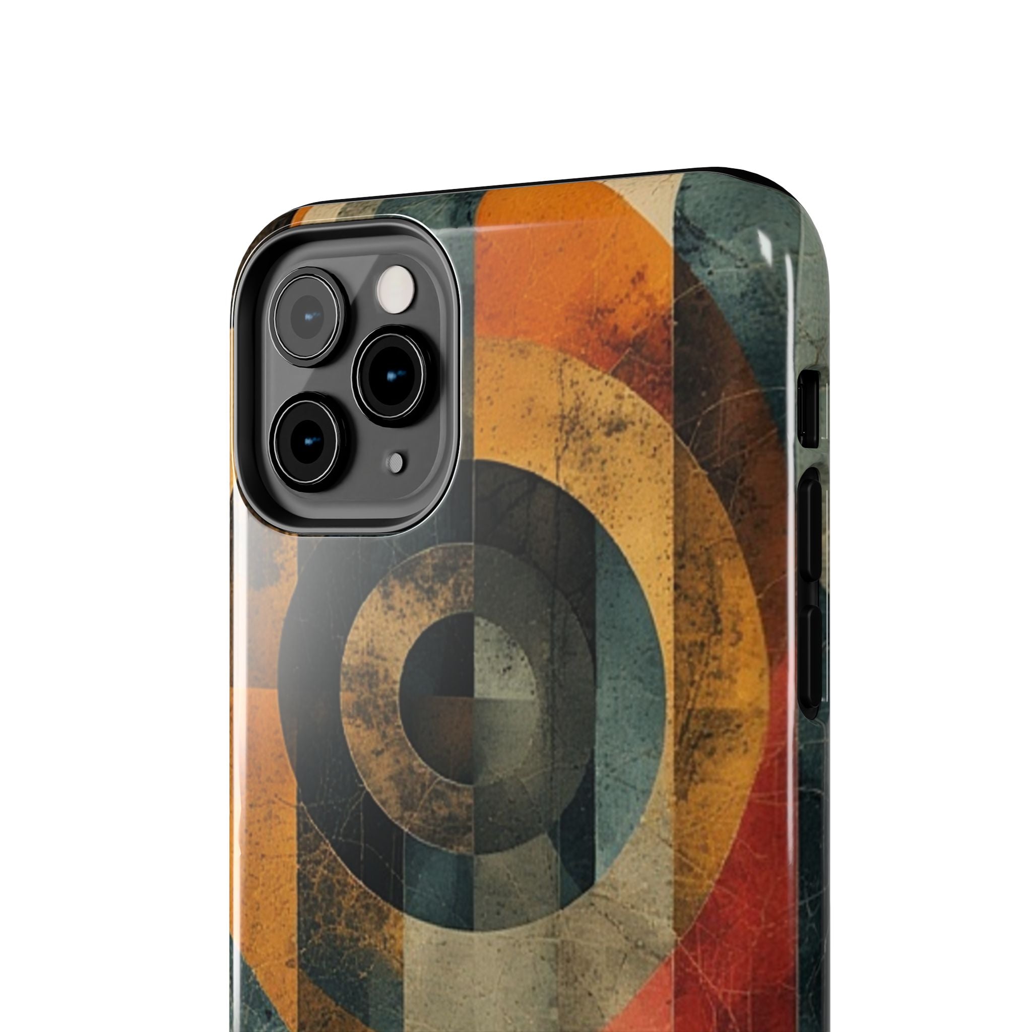 Retro Geometric Tough Phone Case — Vintage Target Circle Design