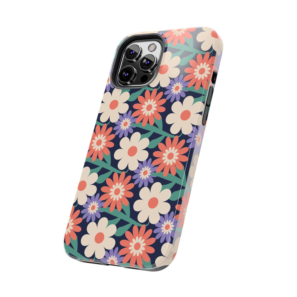 Floral Tough Phone Case — Retro Daisies Protective Phone Cover