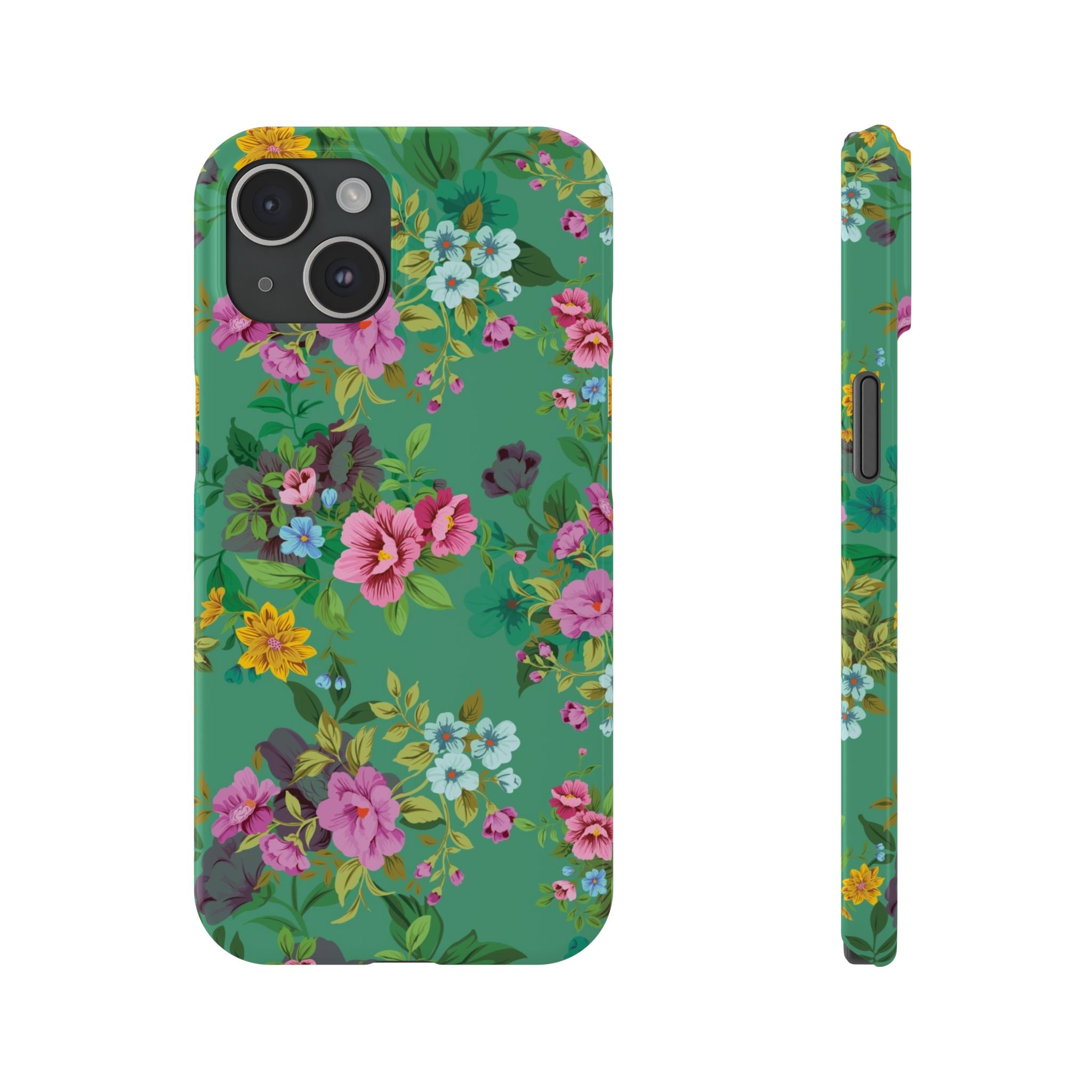 Floral Slim Phone Case - Cute Botanical Design, Gift for Spring, Nature Lovers, Customizable Phone Cover, Trendy Accessories, Flower Power