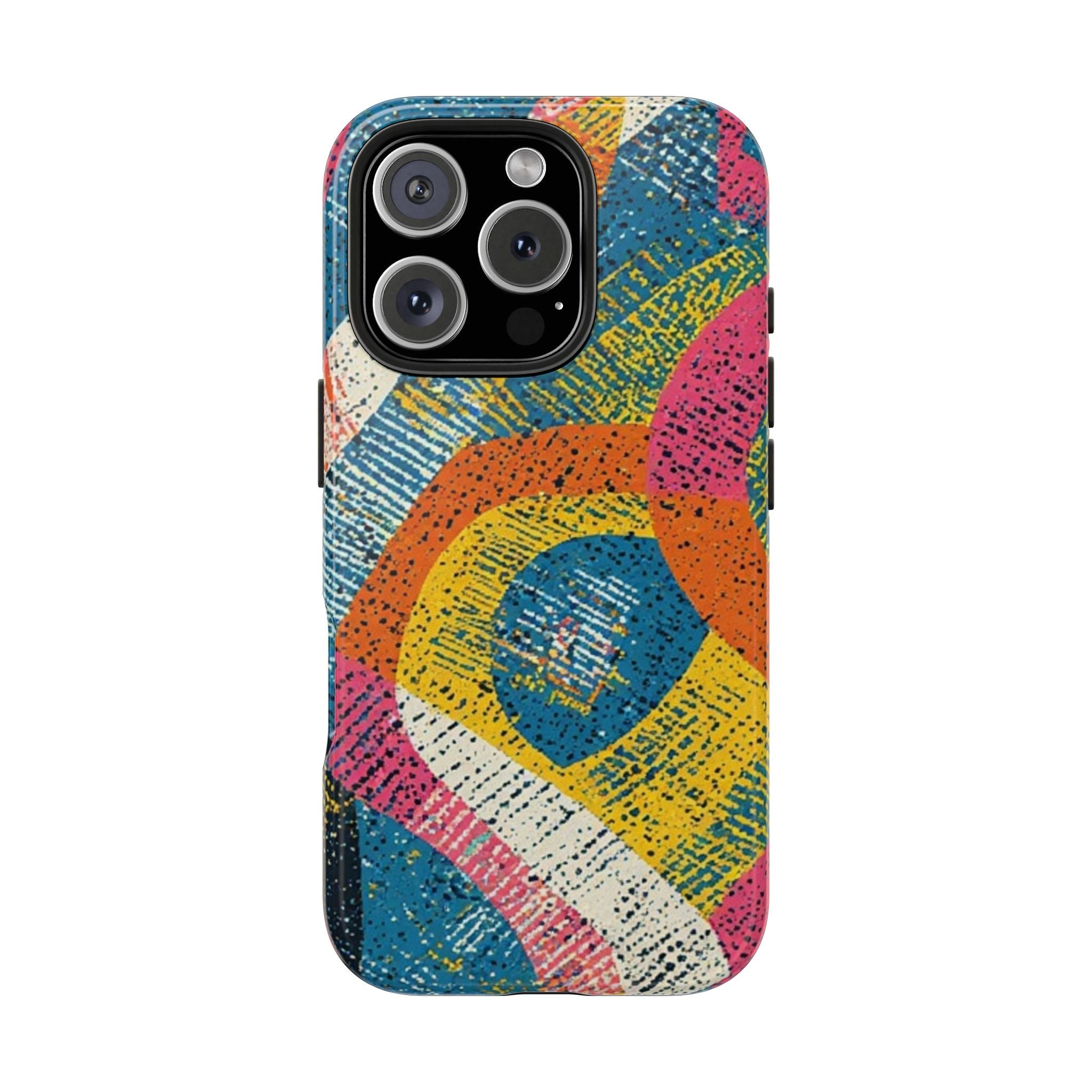 Bold Retro Abstract Tough Phone Case — Colorful Geometric Protective Cover