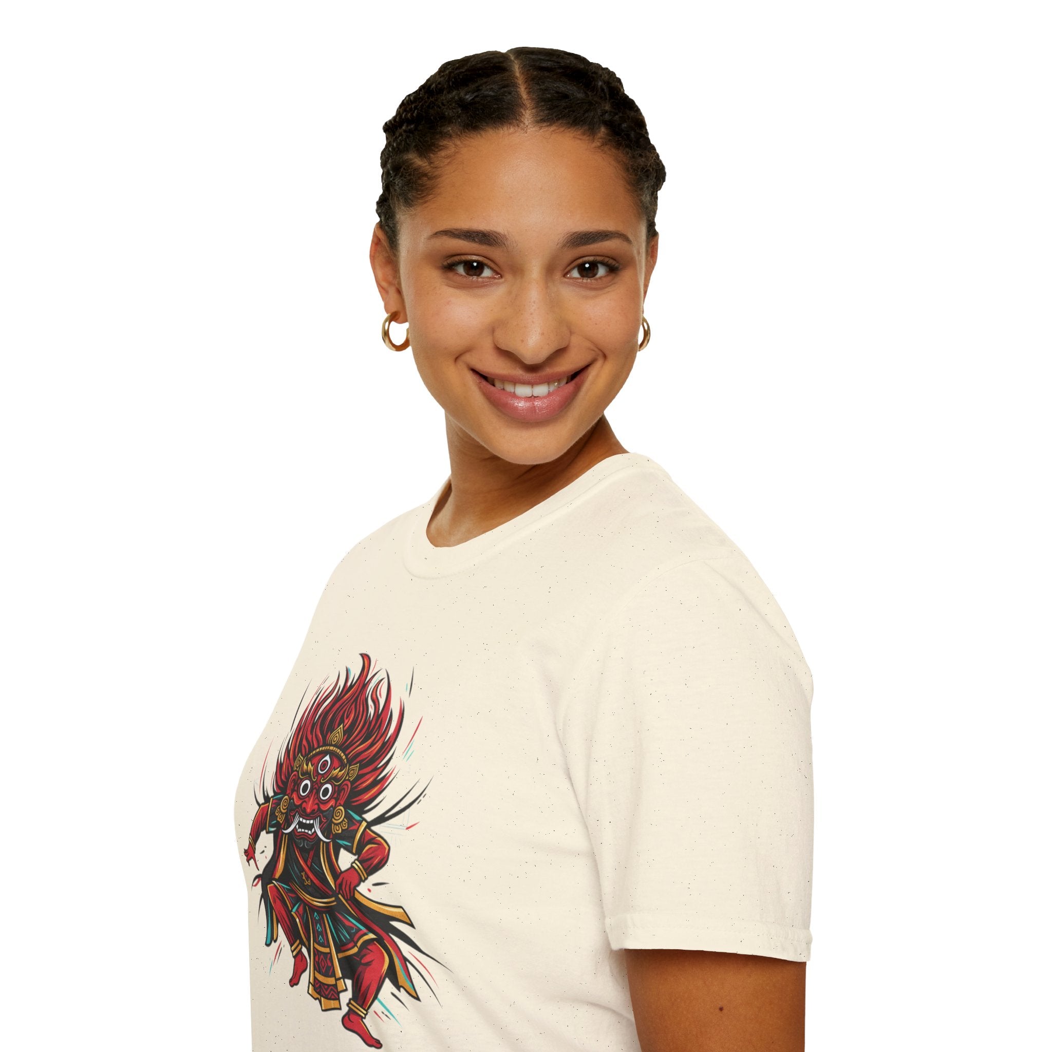 Balinese Barong Dance T-Shirt — Traditional Mythic Mask Graphic Tee