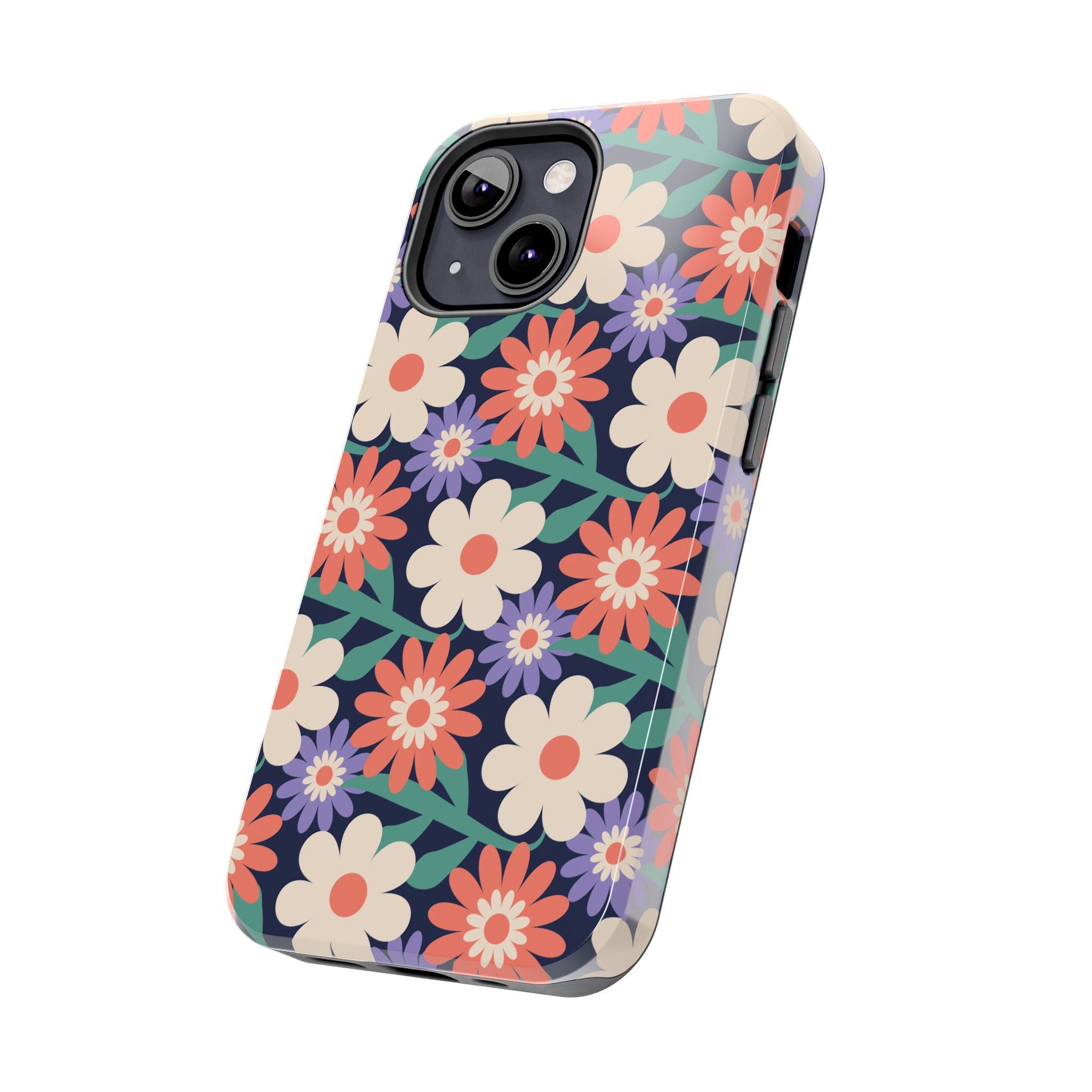 Floral Tough Phone Case — Retro Daisies Protective Phone Cover