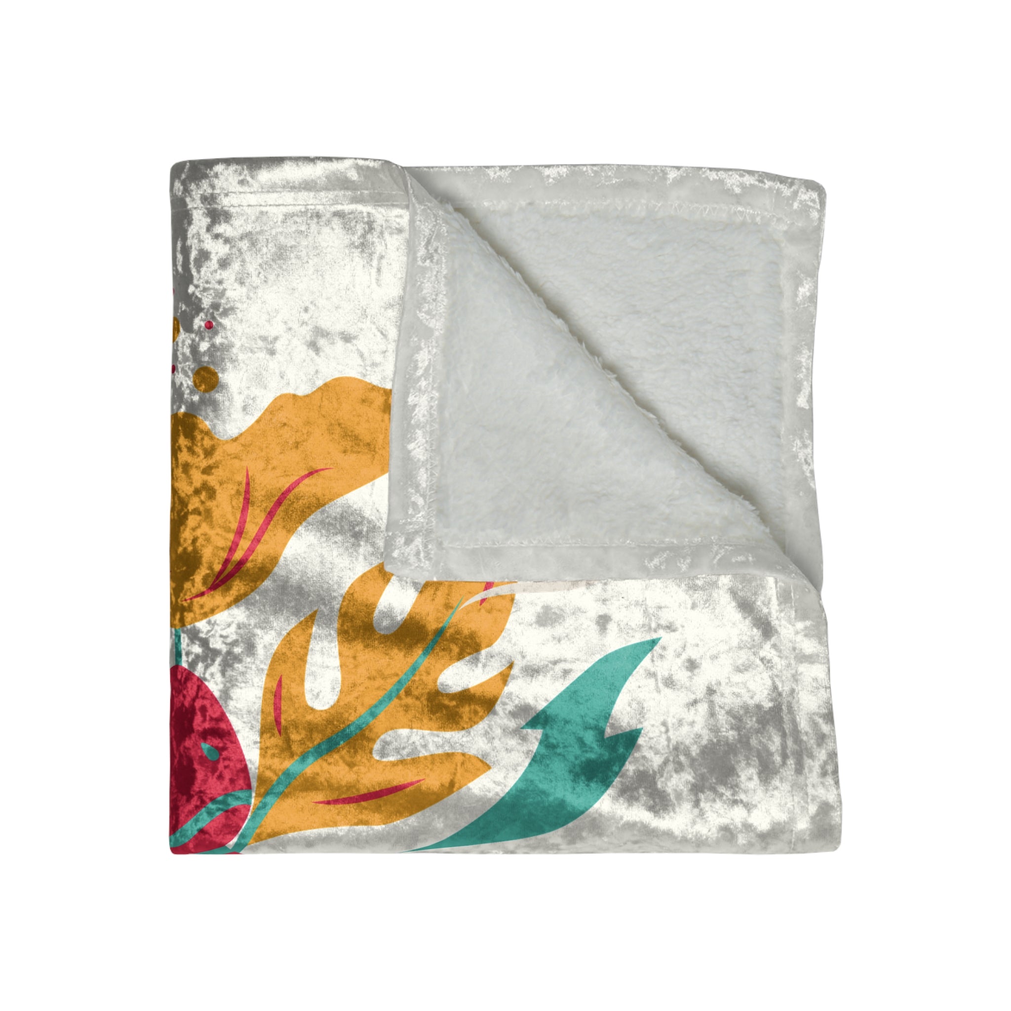 Crushed Velvet Blanket — Boho Snake Floral Throw with 'SAHAJE' Logo