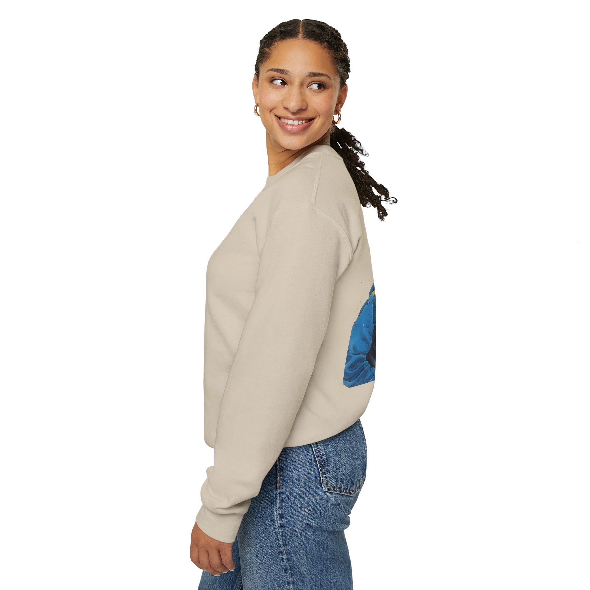 Crewneck Sweatshirt - Bearded Man Smoking Hookah Graphic