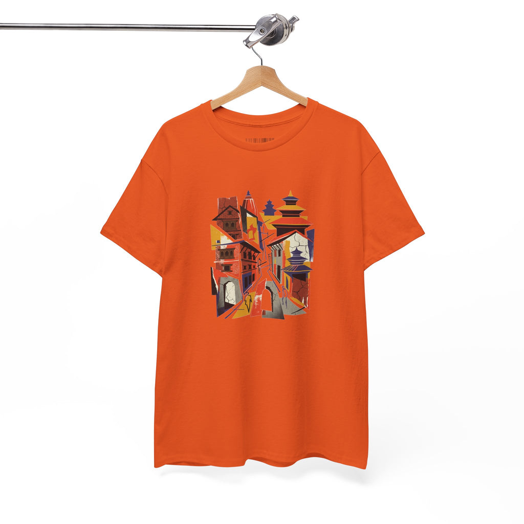 Cityscape Abstract Tee — Colorful Urban Architecture Graphic T‑Shirt