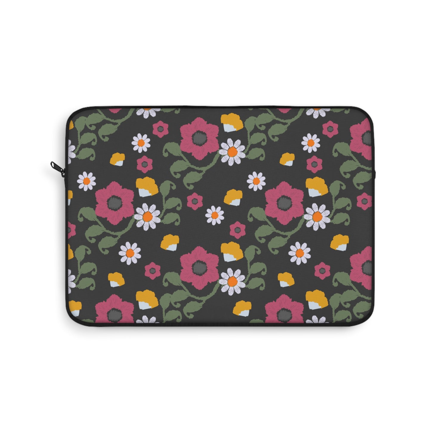 Floral Laptop Sleeve - Blooming Pattern Sleeve for School, Work, Gifts, Tech Accessories, Computer Case