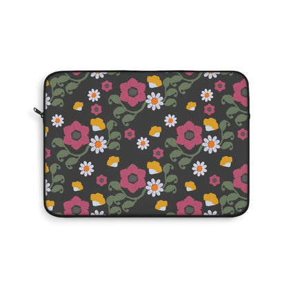 Floral Laptop Sleeve - Blooming Pattern Sleeve for School, Work, Gifts, Tech Accessories, Computer Case