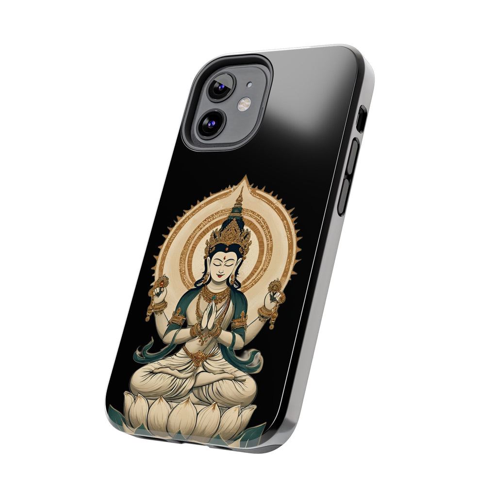 Bodhisattva Lotus Tough Phone Case — Protective Buddhist Meditation Phone Cover