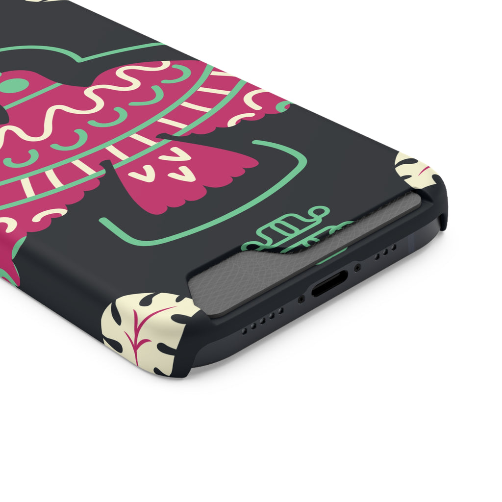 Vibrant Phone Case with Card Holder, Stylish Phone Accessory, Colorful Gift for Her, Boho Phone Cover, Trendy Mobile Case
