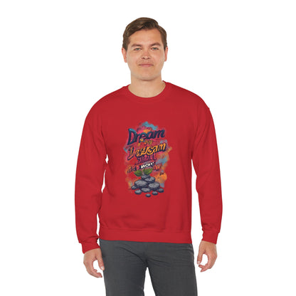 Dream Big Crewneck Sweatshirt — "Dream, Design, Draw" Inspirational Graphic