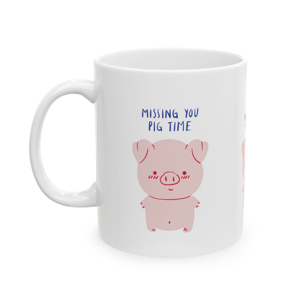 Missing You Pig Time Mug | Cute Pig Coffee Cup | Perfect Gift for Animal Lovers, Birthdays, or Just Because