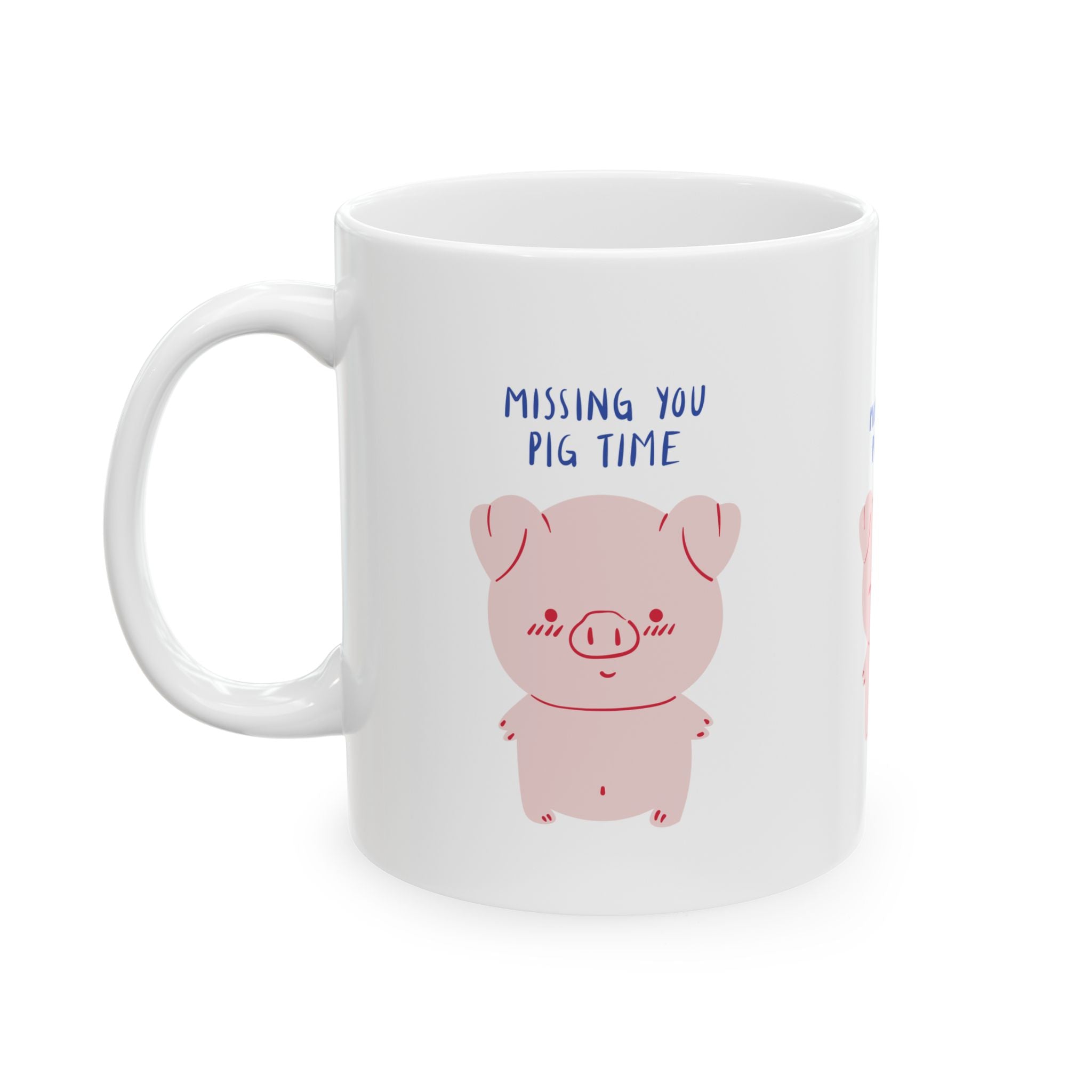 Missing You Pig Time Mug | Cute Pig Coffee Cup | Perfect Gift for Animal Lovers, Birthdays, or Just Because