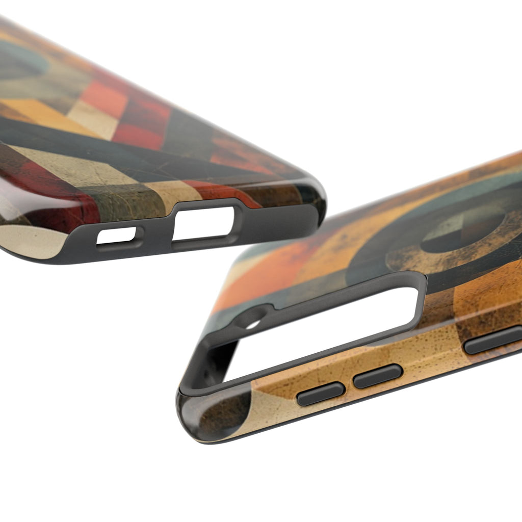 Retro Geometric Tough Phone Case — Vintage Target Circle Design