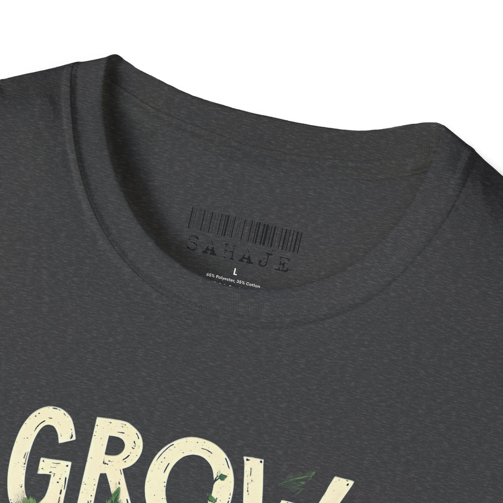 T-Shirt — Floral 'Grow Slow, Go Through' Inspirational Graphic Tee