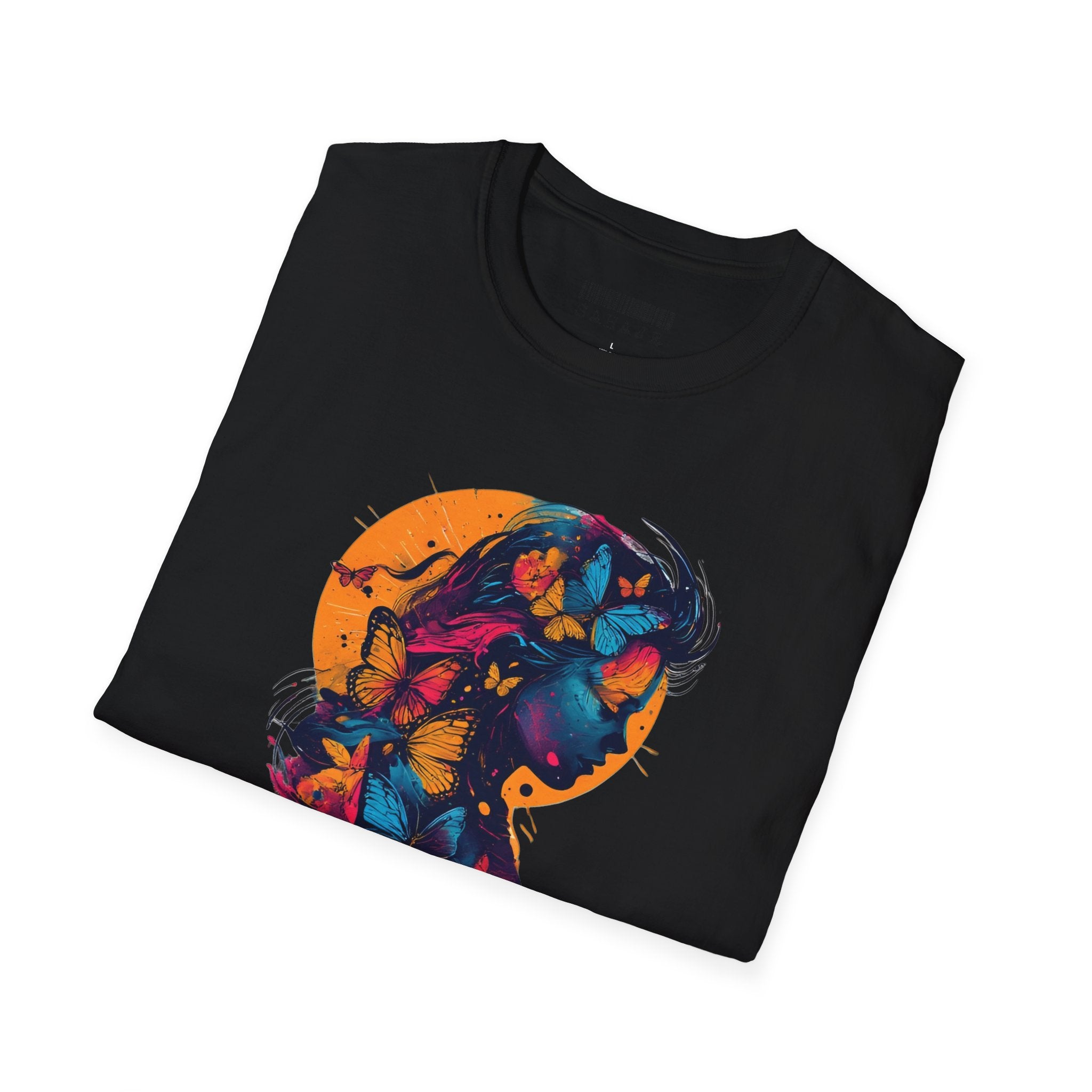 Butterfly Silhouette T-Shirt — Colorful Psychedelic Profile Tee
