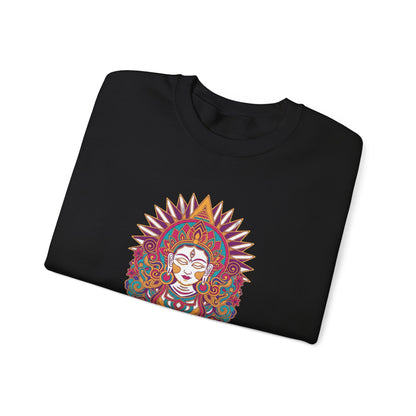 Crewneck Sweatshirt — Colorful Mandala Goddess Graphic