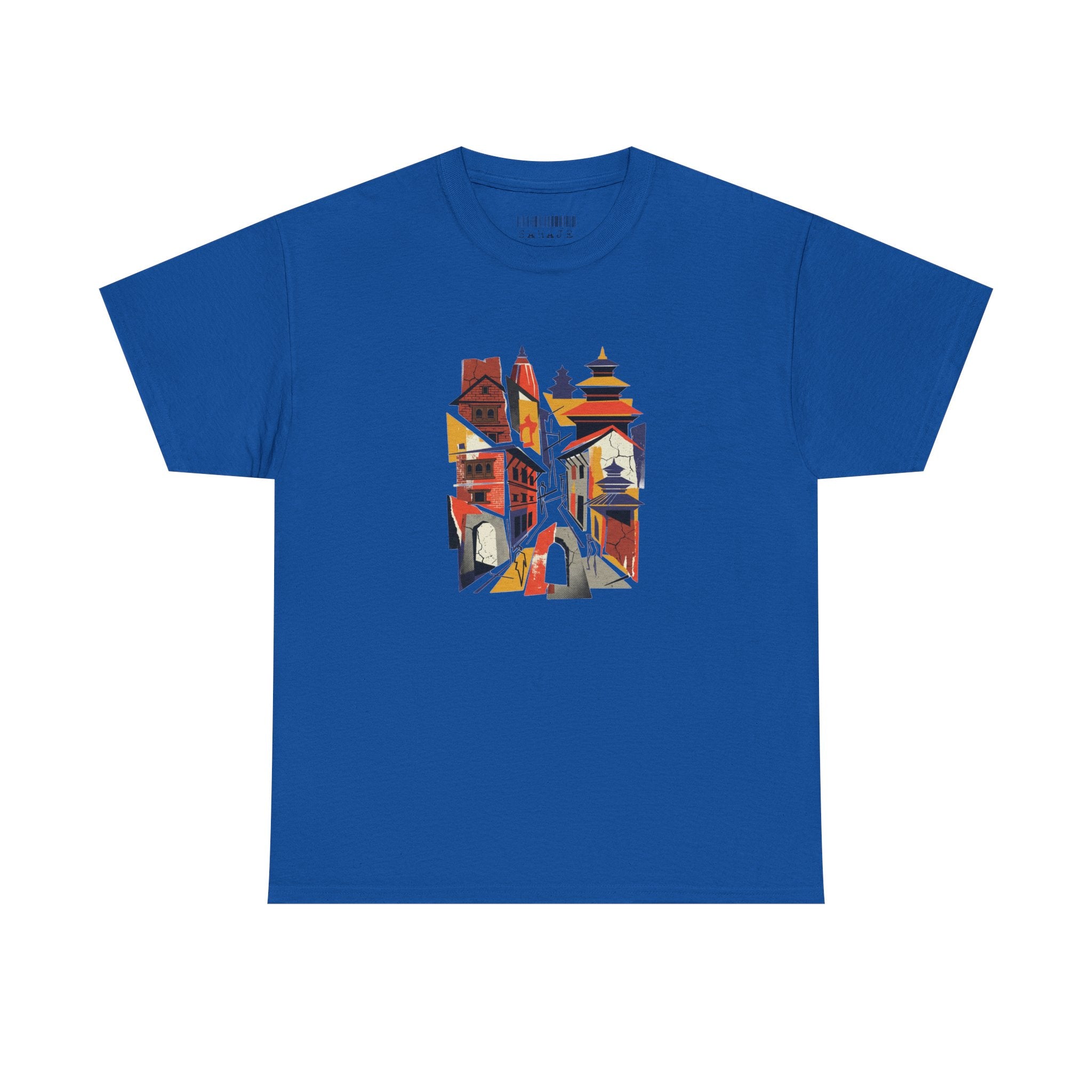 Cityscape Abstract Tee — Colorful Urban Architecture Graphic T‑Shirt