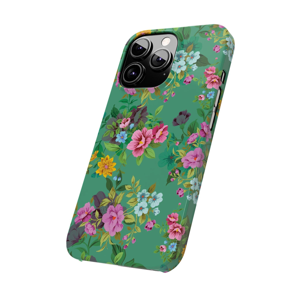 Floral Slim Phone Case - Cute Botanical Design, Gift for Spring, Nature Lovers, Customizable Phone Cover, Trendy Accessories, Flower Power