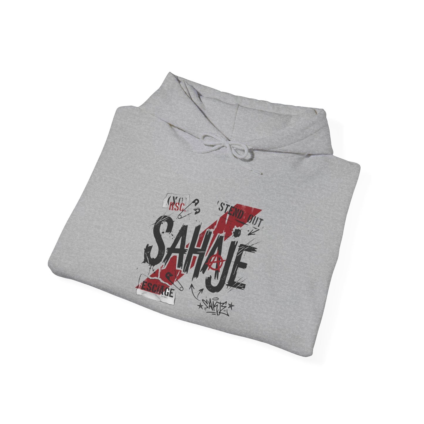 Sahaje Graphic Hoodie – Distressed Vintage Script Pullover