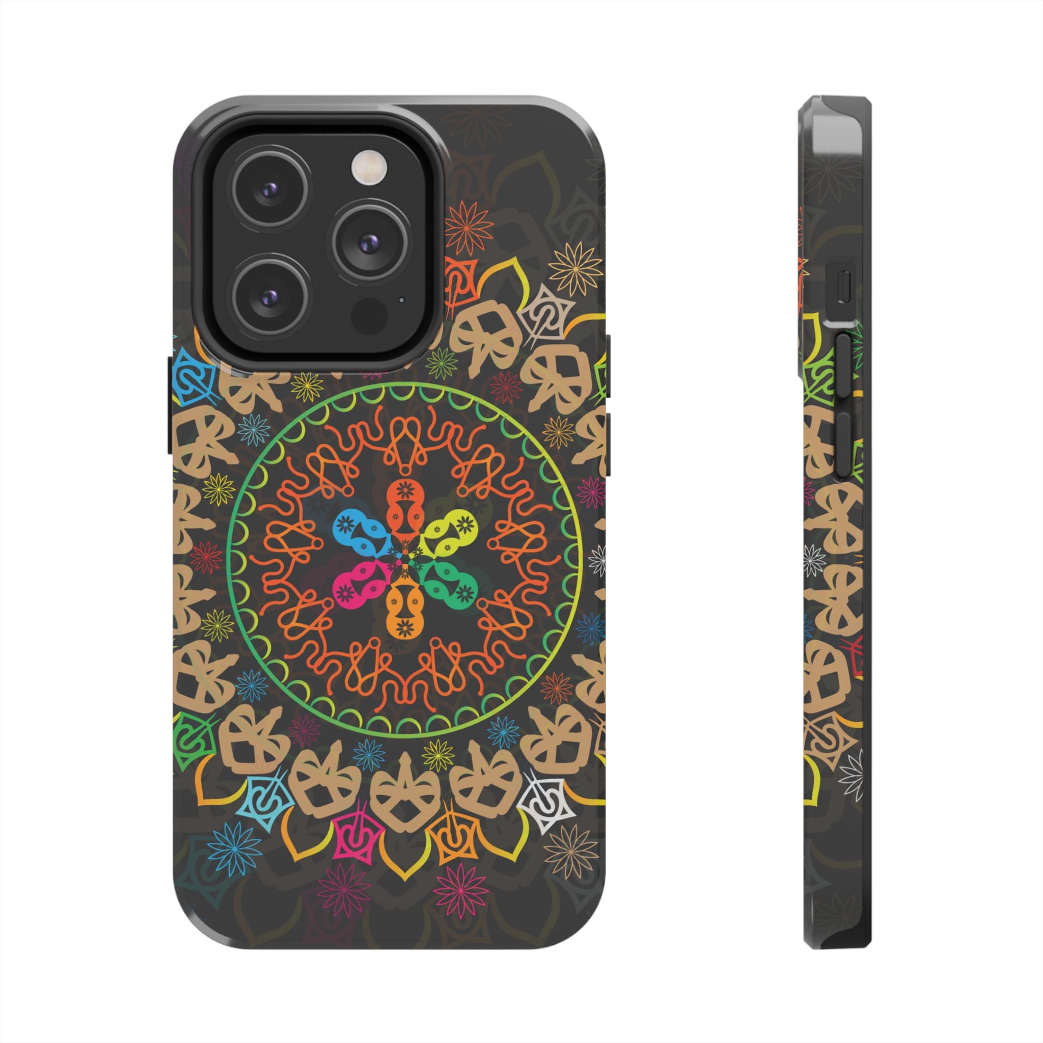Colorful Mandala Tough Phone Cases - Vibrant Protection for Your Device, Gift for Art Lovers, Boho Style, Unique Phone Accessories