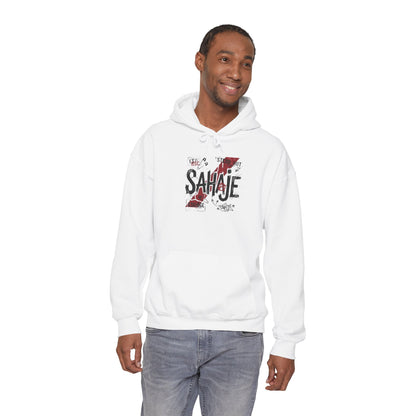 Sahaje Graphic Hoodie – Distressed Vintage Script Pullover