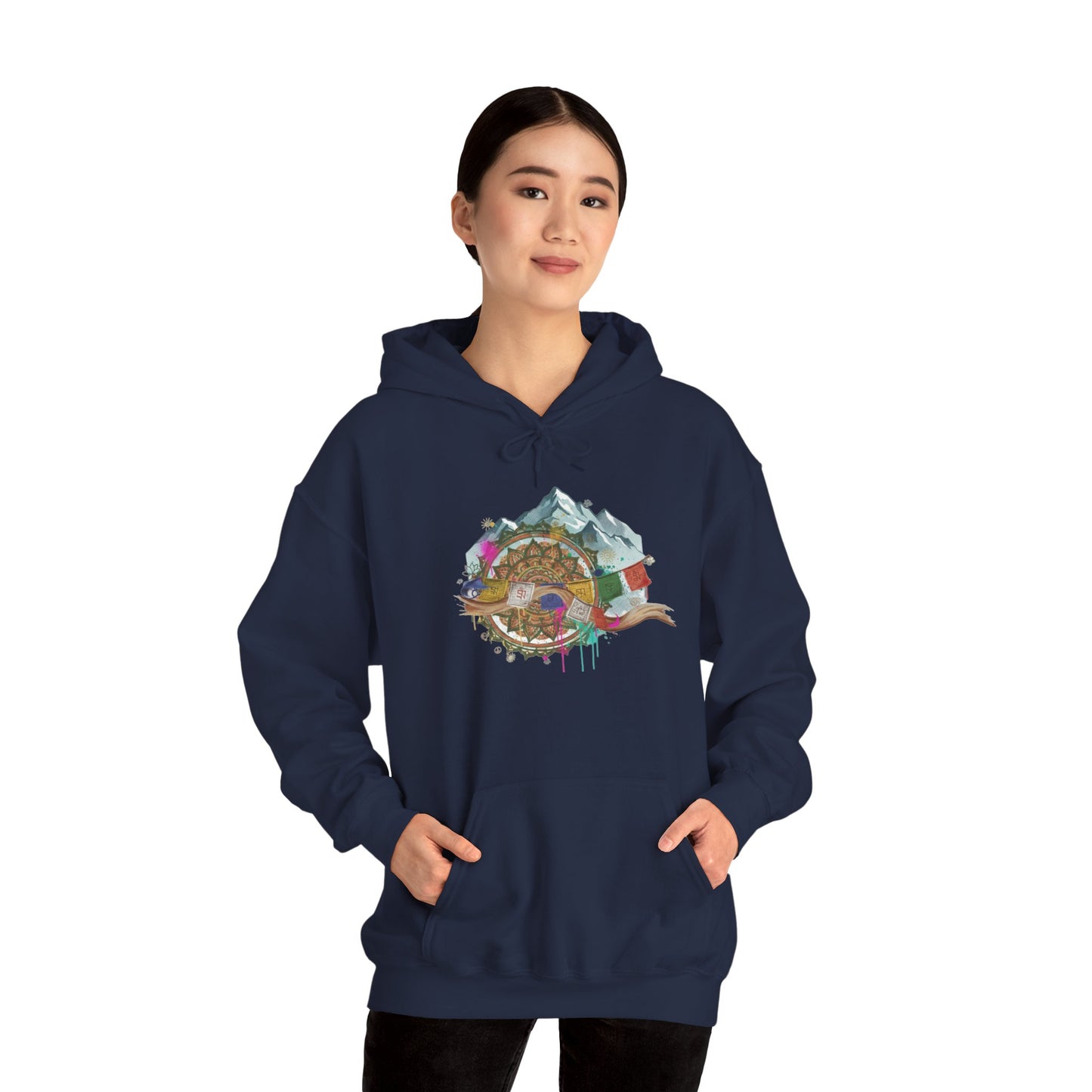 Adventure Landscape Hoodie — Cozy Mountain & Cabin Graphic Sweatshirt