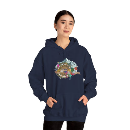 Adventure Landscape Hoodie — Cozy Mountain & Cabin Graphic Sweatshirt