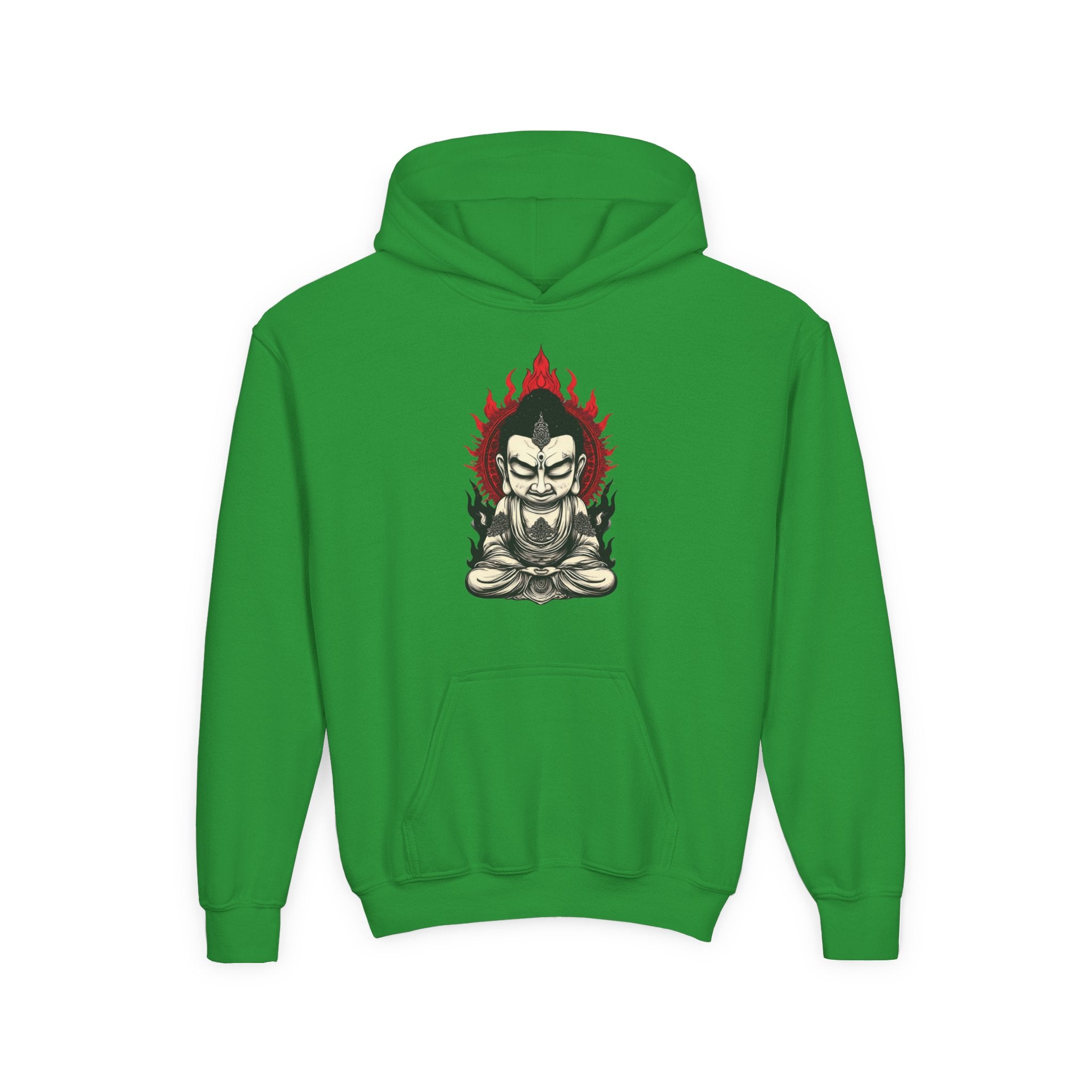 Youth Hoodie — Flaming Meditating Demon Graphic
