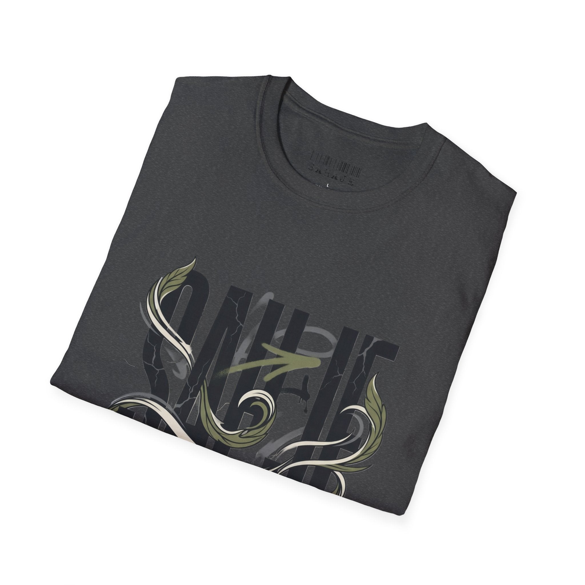 Saurus Graphic T-Shirt — Retro Block Lettering with Snake Illustration