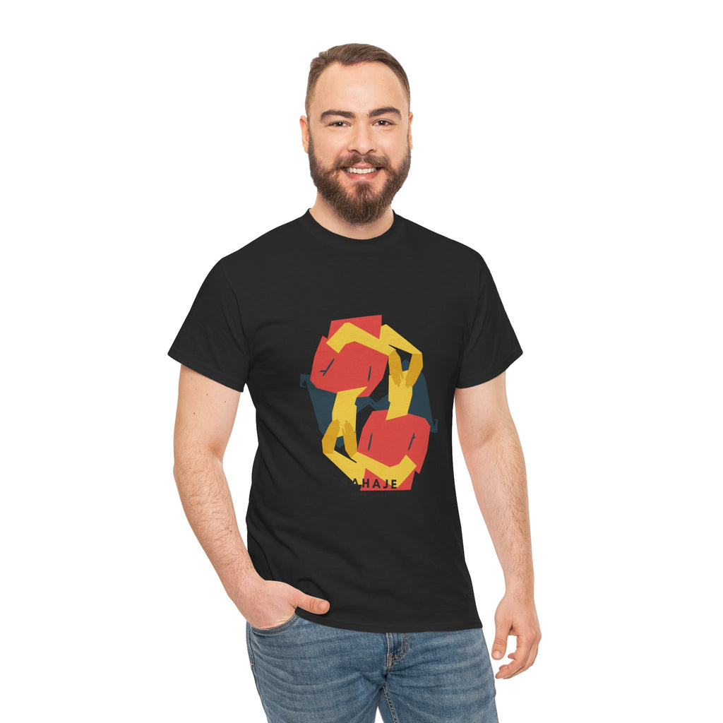 Geometric Fox Tee — Stylized Red & Yellow Fox Illustration T-Shirt